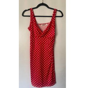 Vintage Red Polka Dot Bodycon Dress